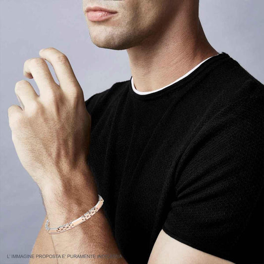 Bracciale Uomo Catena In Acciaio Inox Rosè Regolabile