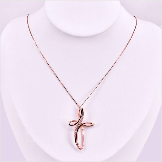 Collana Croce in Argento 925 con zirconi