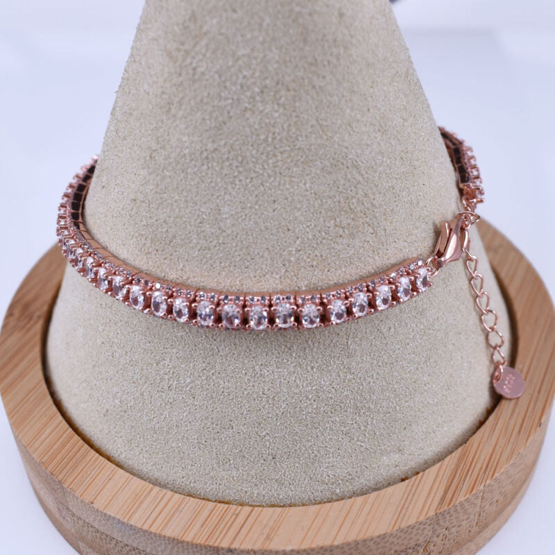 Bracciale Binario in Argento 925 con zirconi