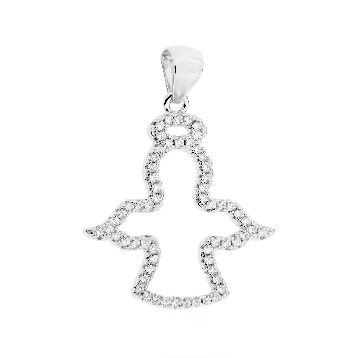 Ciondolo a forma di Angelo con Zirconi<BR>