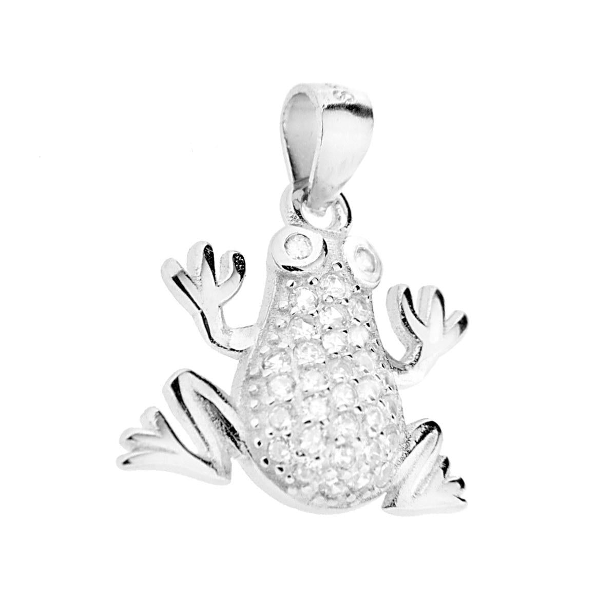 Ciondolo a forma di Ranocchio con Zirconi