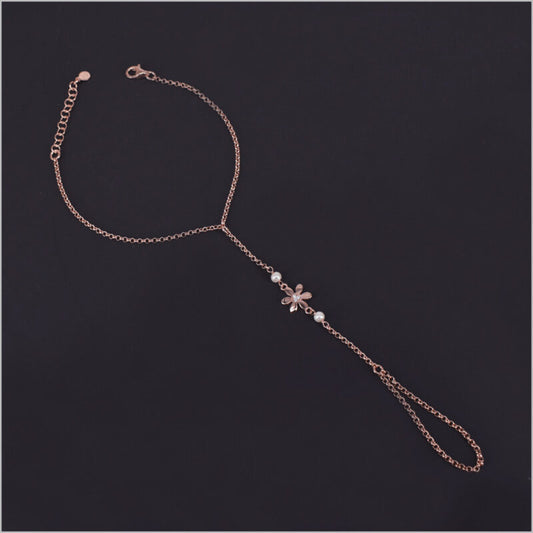 Bracciale baciamano in Argento 925 con fiori e perle di Maiorca