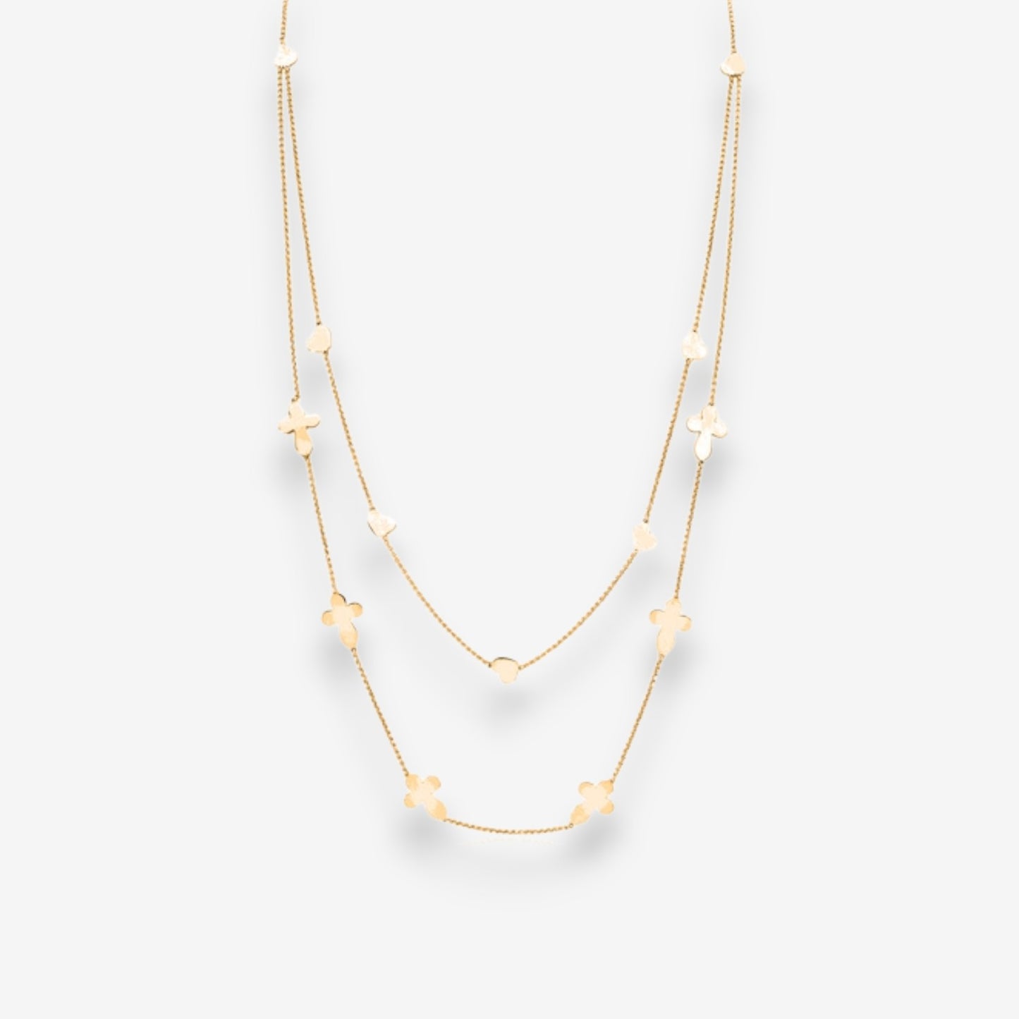 Amen Collana Donna Croci e Cuori Doppia