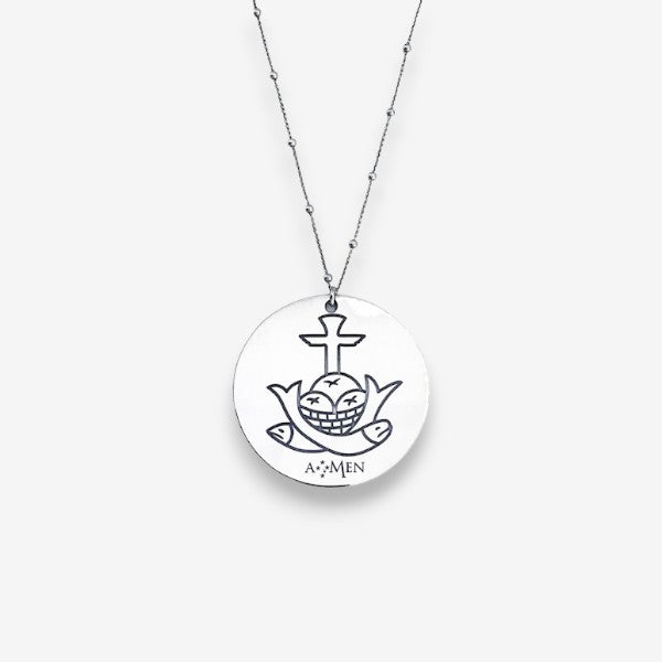 Amen Collana Uomo con IHS Pani e Pesci