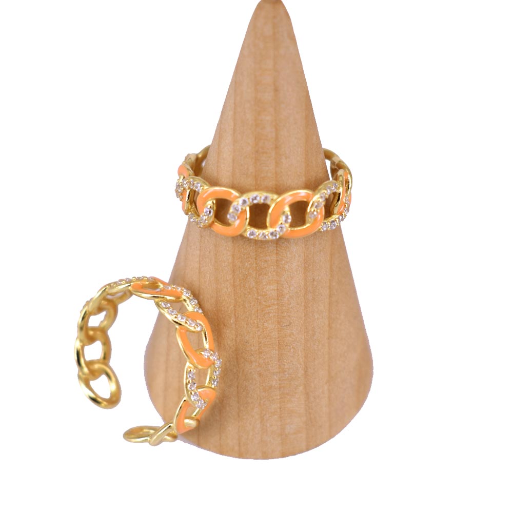Anello Donna in Argento 925 Regolabile smaltato con zirconi