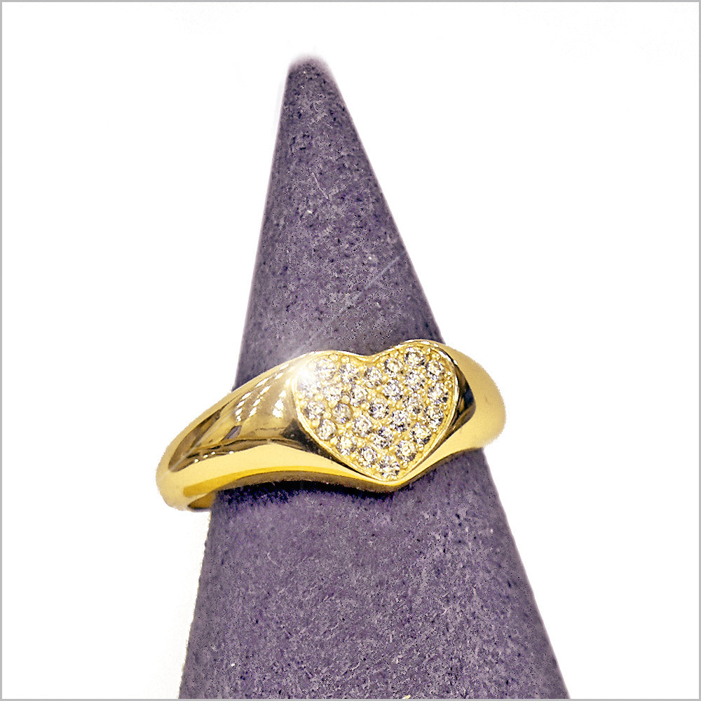 Anello Donna Heart in Argento 925 Regolabile con zirconi
