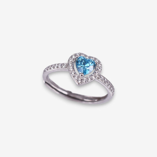 Anello Donna Cuore in Argento 925 Regolabile con zirconi