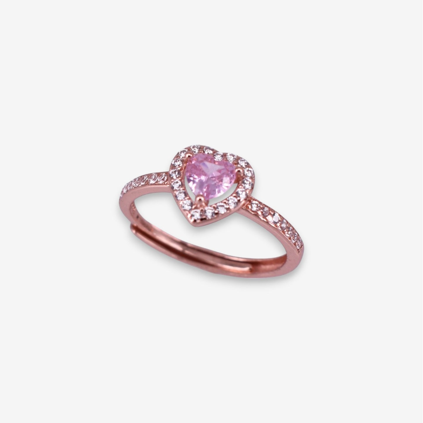Anello Donna Cuore in Argento 925 Regolabile con zirconi