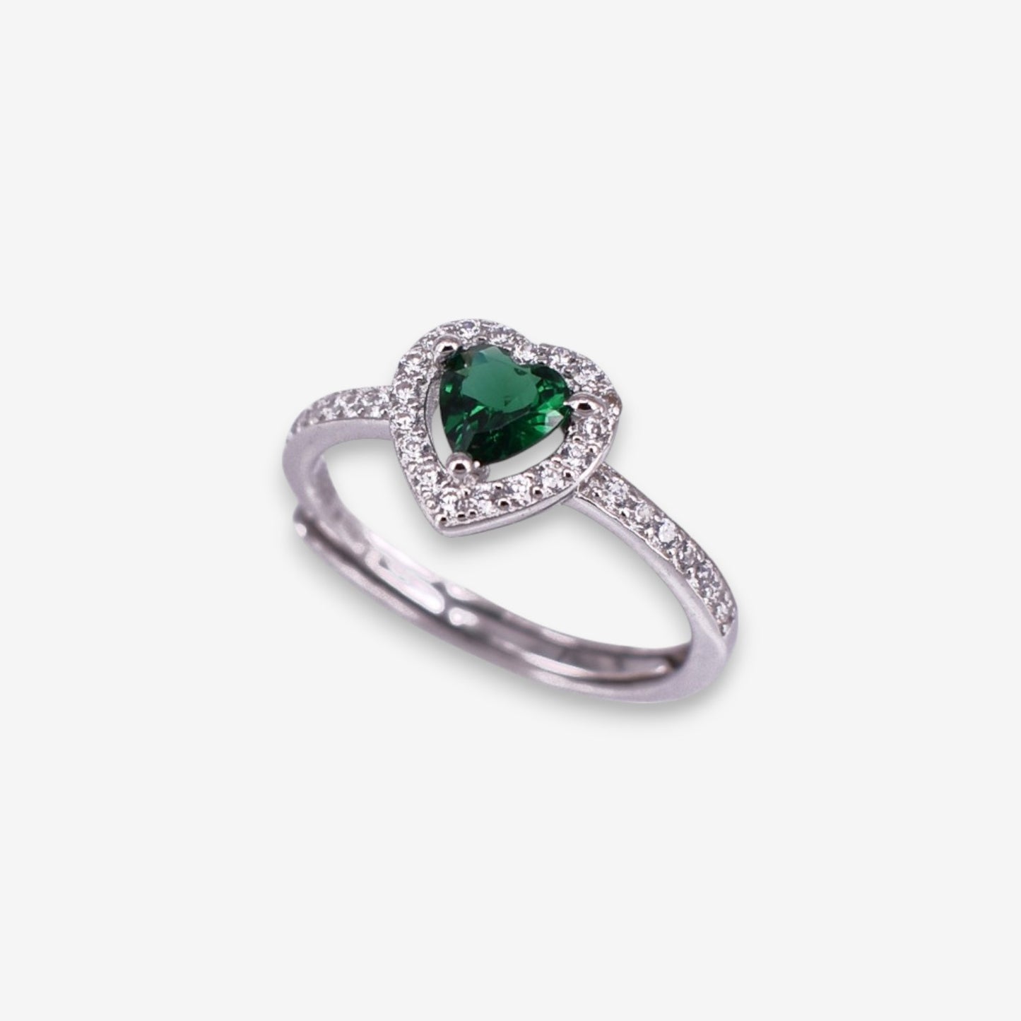 Anello Donna Cuore in Argento 925 Regolabile con zirconi