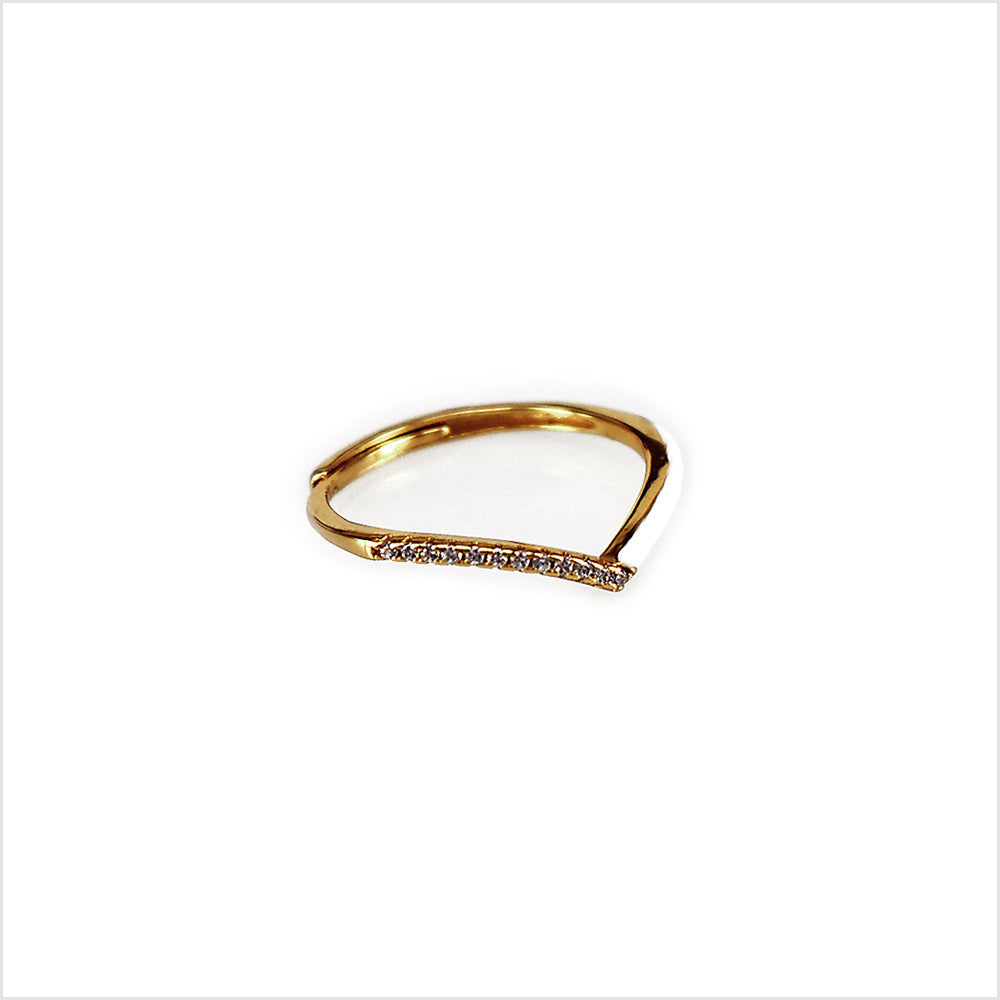 Anello Donna Diadema smaltato in argento 925 Regolabile con zirconi