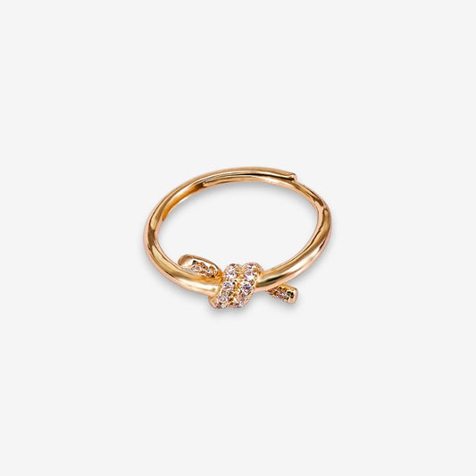 Anello Donna Nodo in Argento 925 Regolabile con zirconi