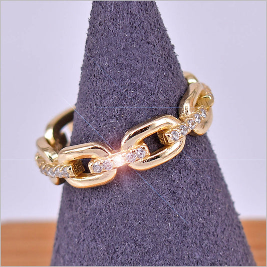 Anello Donna in Argento 925 a catena con zirconi alternati