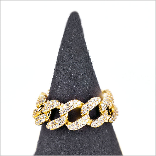 Anello Donna in Argento 925 a maglia groumette con zirconi