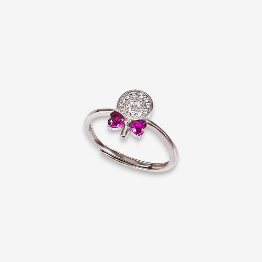 Anello Donna lecca lecca in Argento 925 Regolabile con zirconi