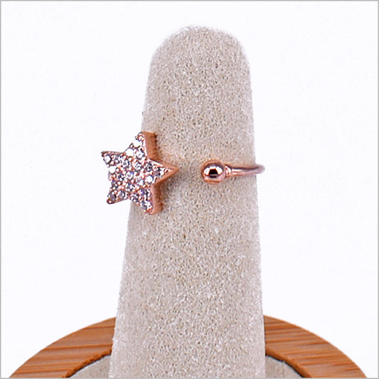 Anello Donna Star in Argento 925 Regolabile con zirconi