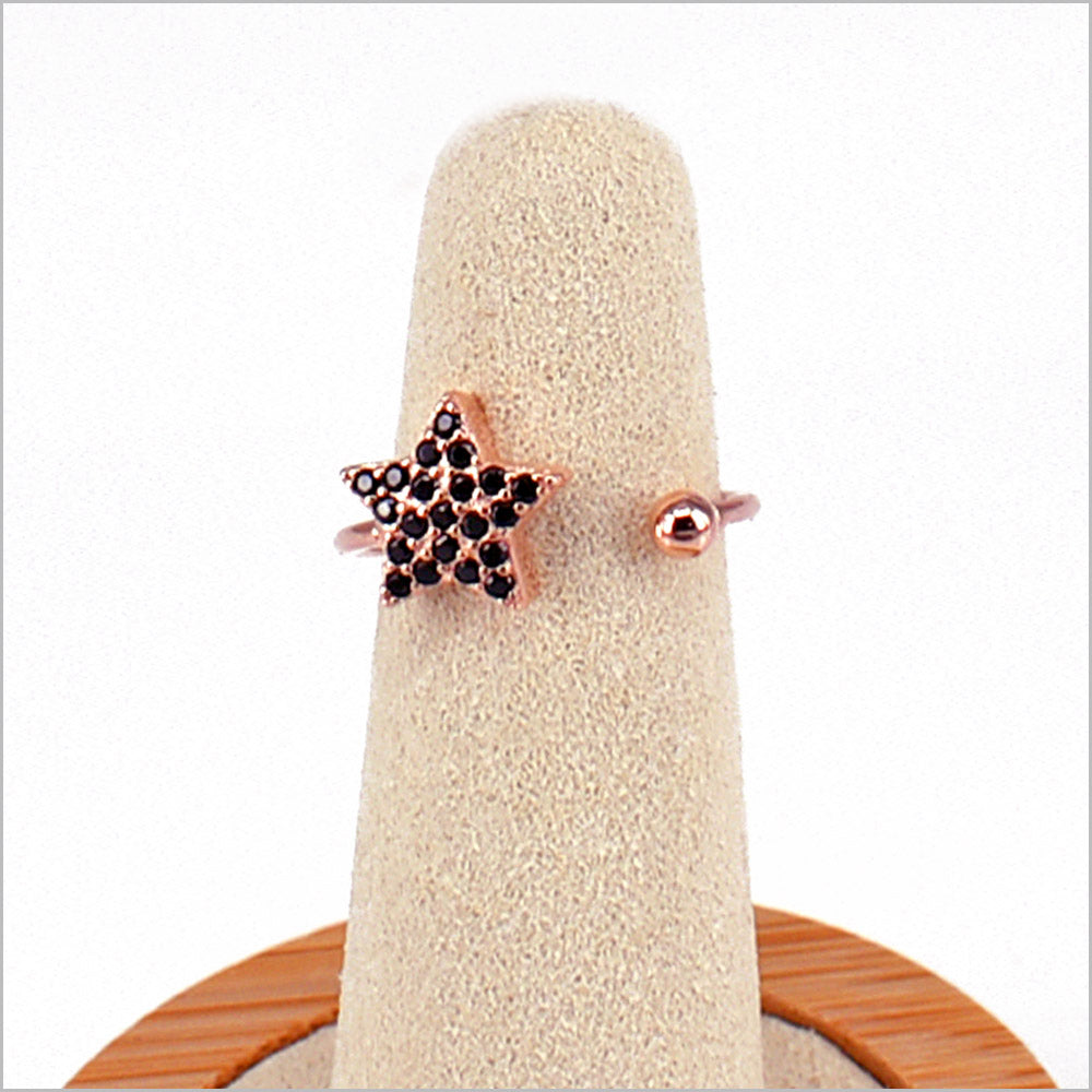 Anello Donna Star in Argento 925 Regolabile con zirconi