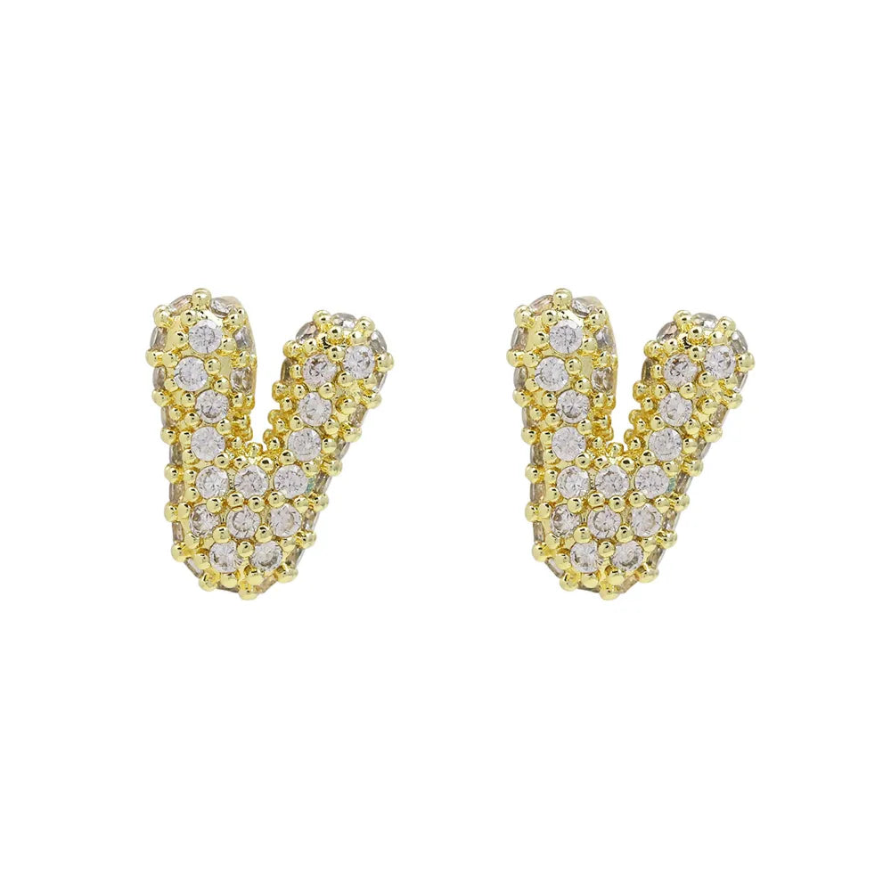 Orecchini Donna Iniziali Bubble in Acciaio Inox