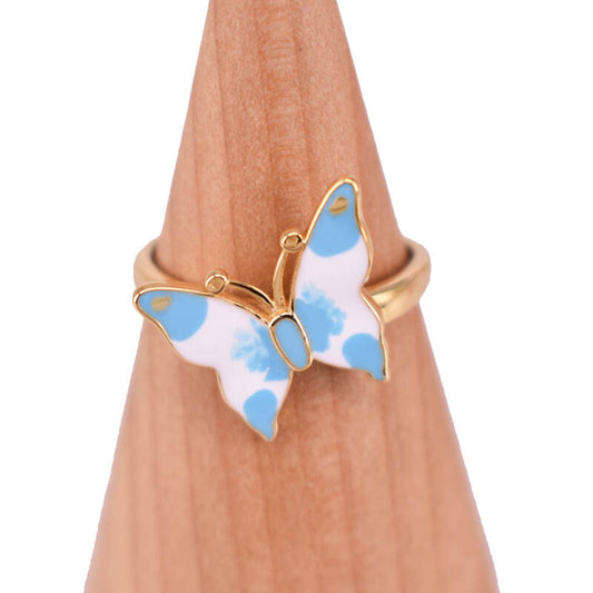 Anello in argento 925 rodiato smaltato con zirconi