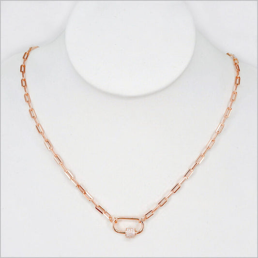 Collana Donna in Argento 925 a maglia rettangolare e zirconi