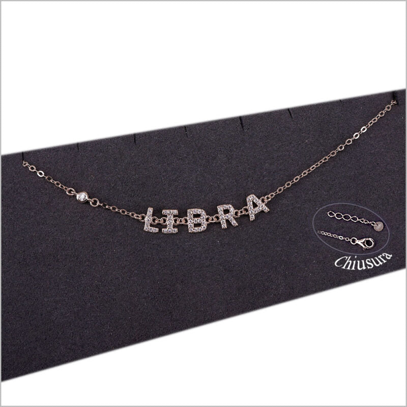 Bracciale in Argento 925 con segno zodiacale zirconato