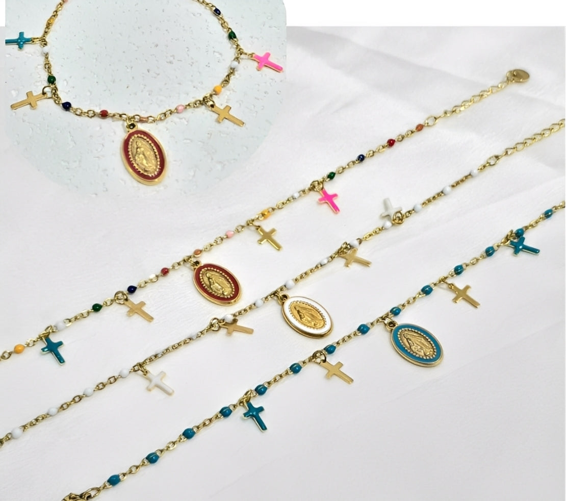 Bracciale Madonnina Donna in Acciaio Inox