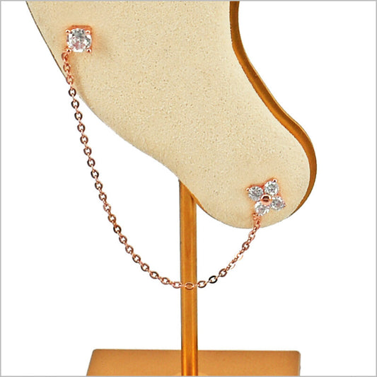 Orecchini Doppio Buco in Argento 925 con punto luce