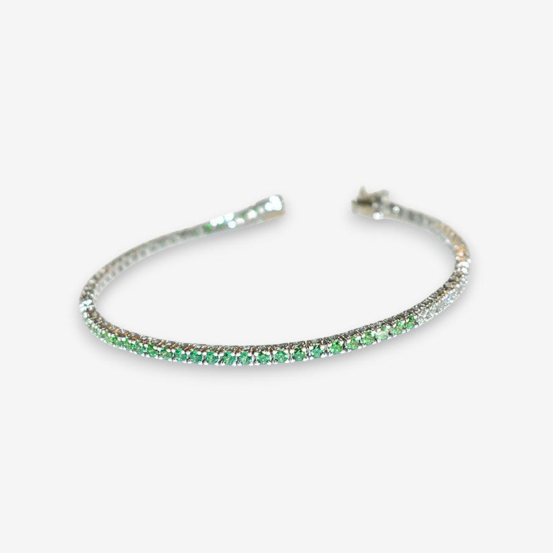 Bracciale Tennis Uomo in Argento 925 Rodiato con zirconi colorati sfumati