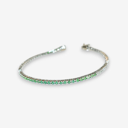 Bracciale Tennis Uomo in Argento 925 Rodiato con zirconi colorati sfumati
