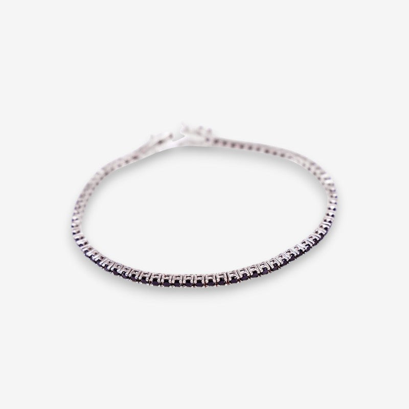 Bracciale Tennis Uomo in Argento 925 rodiato con zirconi da 2 mm