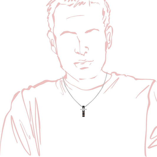 Collana Uomo con pendente a Croce in Acciaio Inox