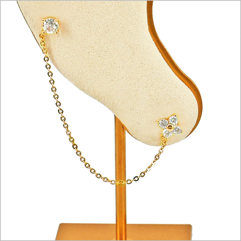 Orecchini Doppio Buco in Argento 925 con punto luce