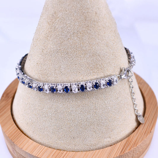 Bracciale Binario in Argento 925 con zirconi