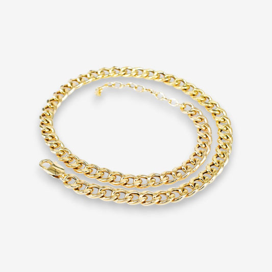 Collana Uomo in Argento 925 a maglia Groumette Finitura Oro