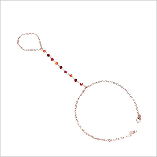 Bracciale baciamano in Argento 925 con cristalli multicolore