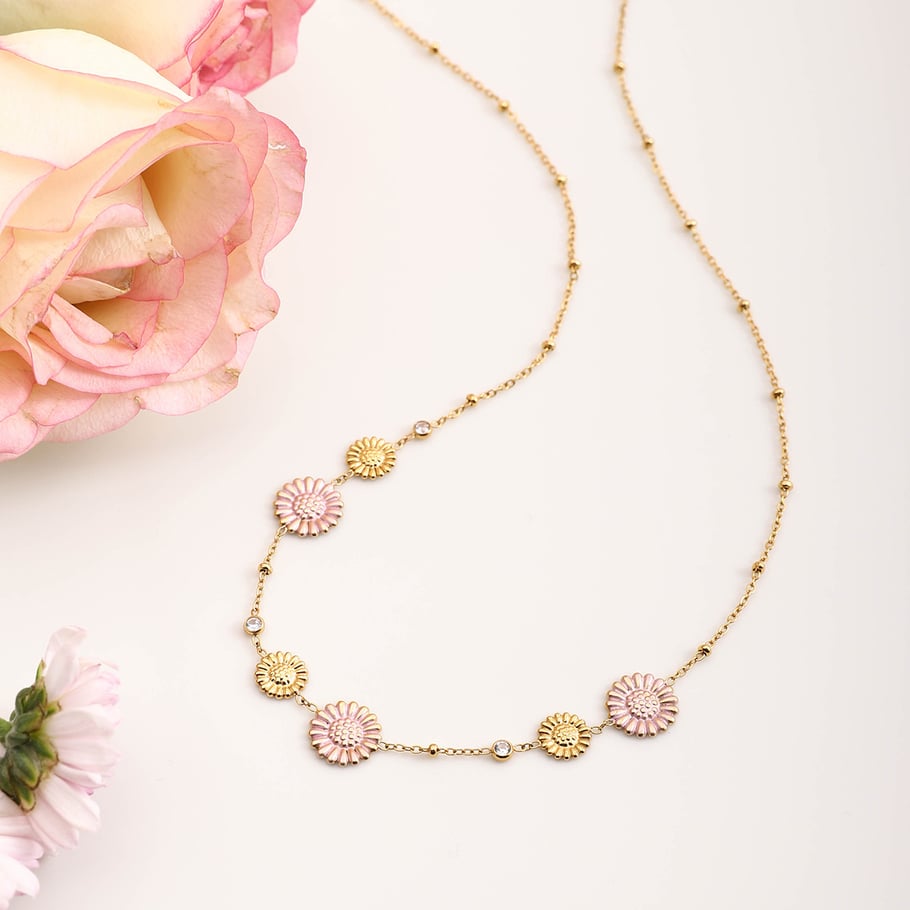 Collana Donna Flower in Acciaio Inox