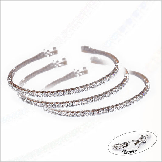 Bracciale Tennis Uomo in Argento 925 Rodiato con zirconi bianchi da 3 mm