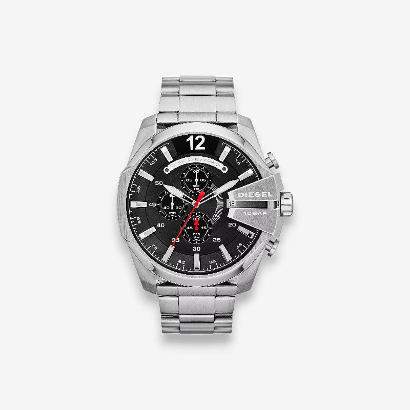 Diesel Orologio Griffed da uomo, movimento cronografo, cassa in acciaio inossidabile argento da 42 mm con cinturino in pelle, DZ4603 Diesel Orologio Griffed da uomo, movimento cronografo, cassa in acciaio inossidabile argento da 42 mm con cinturino in pelle, DZ4603
