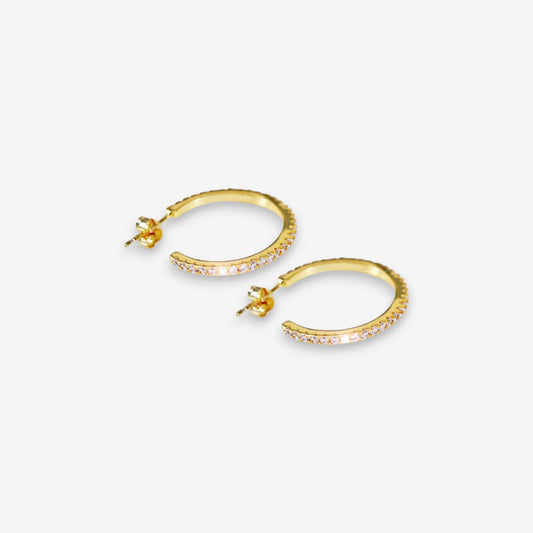 Orecchini Donna a Cerchio in Argento 925 con zirconi