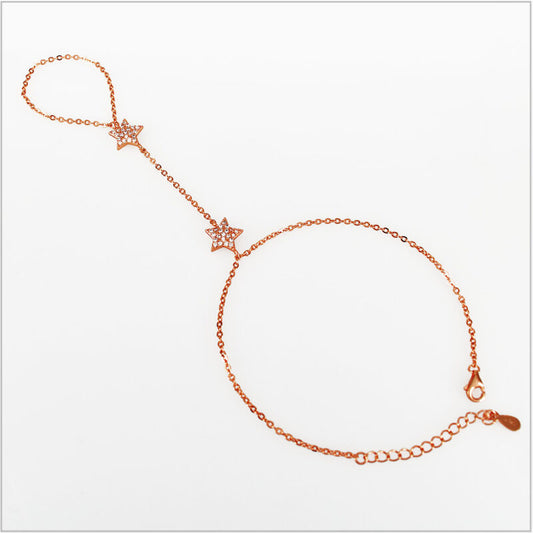 Bracciale baciamano in Argento 925 con stelline e zirconi