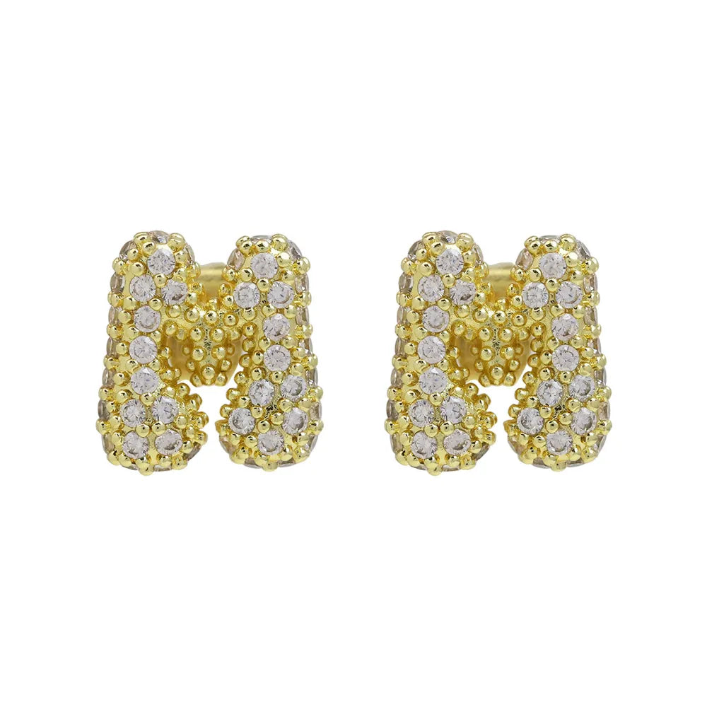 Orecchini Donna Iniziali Bubble in Acciaio Inox