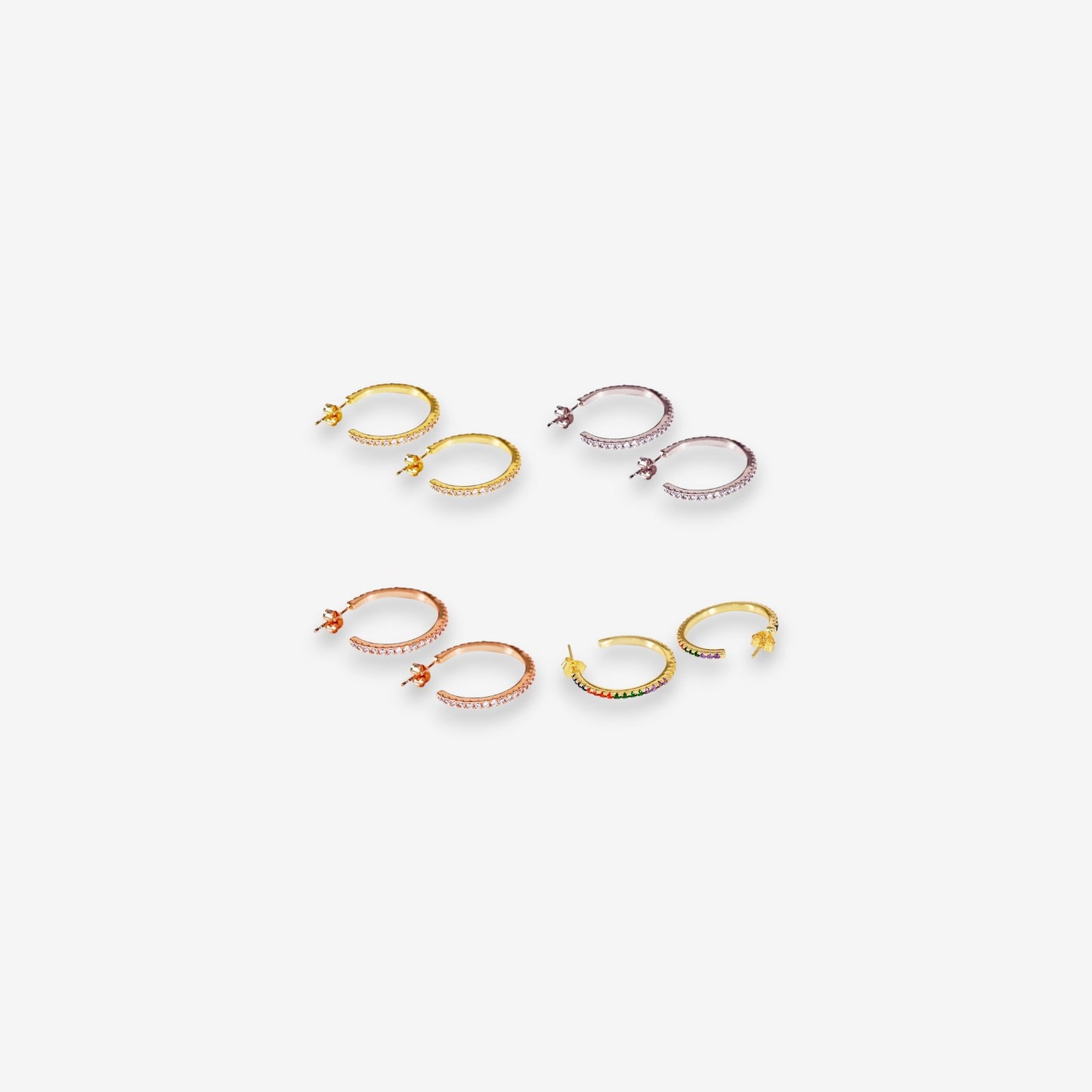 Orecchini Donna a Cerchio in Argento 925 con zirconi