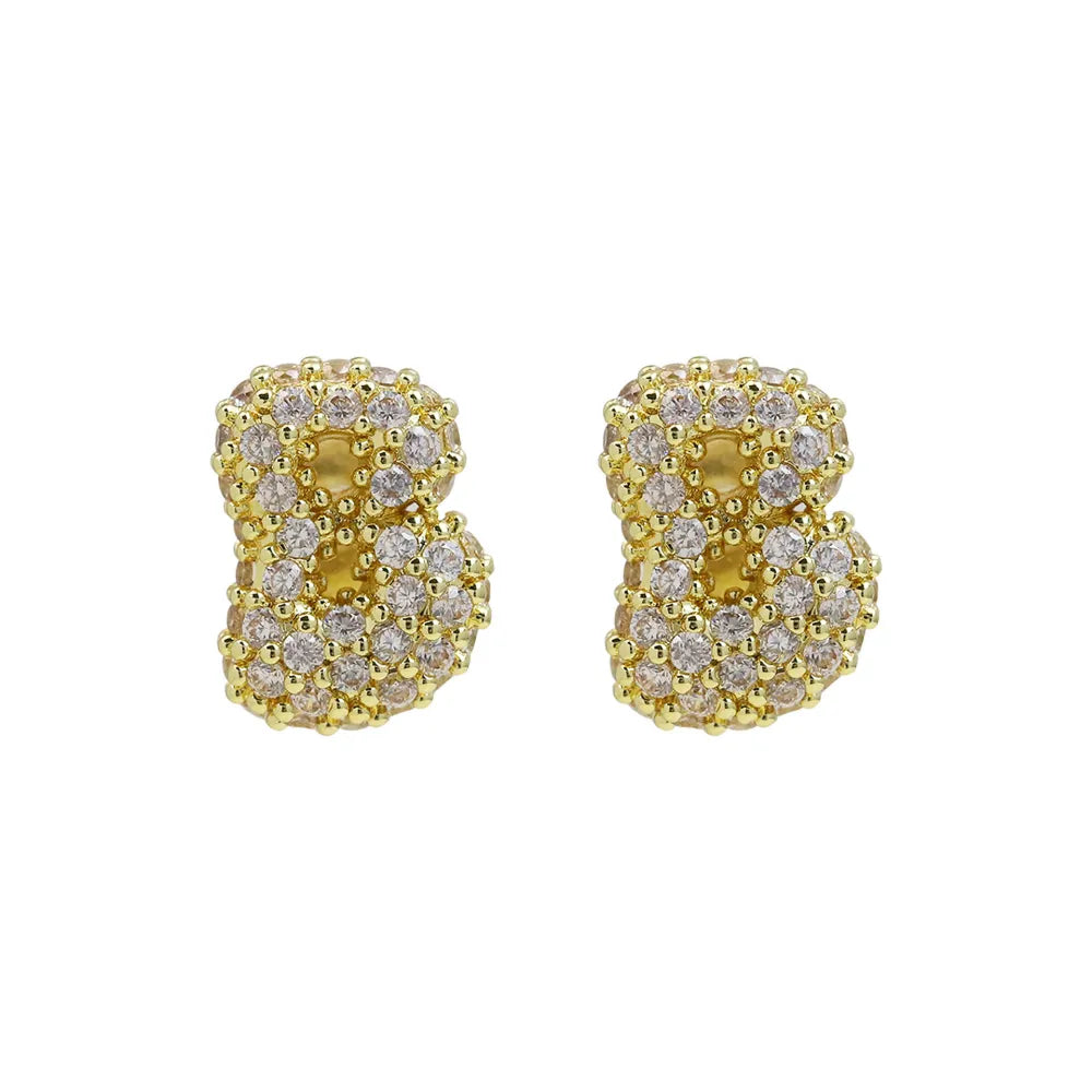 Orecchini Donna Iniziali Bubble in Acciaio Inox