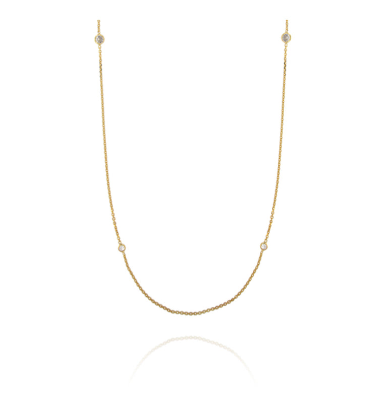 Collana con zirconi in Argento 925 placcata oro