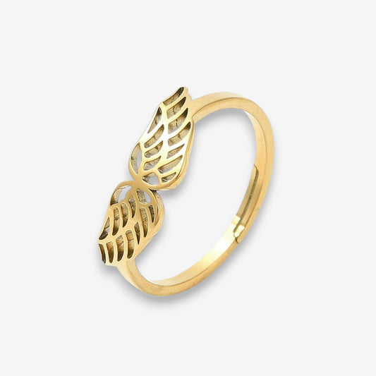 Anello Donna Angel in Acciaio Inox Dorato Regolabile