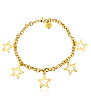 Bracciale Donna in Acciaio Inox con ciondoli a stelle