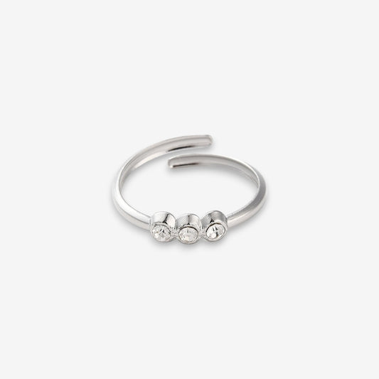 Anello Donna Strass in Acciaio Inox Regolabile