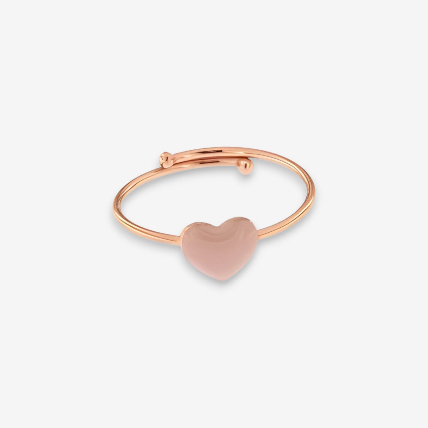 Anello Donna con cuore smaltato in Argento 925 Regolabile oro rosa