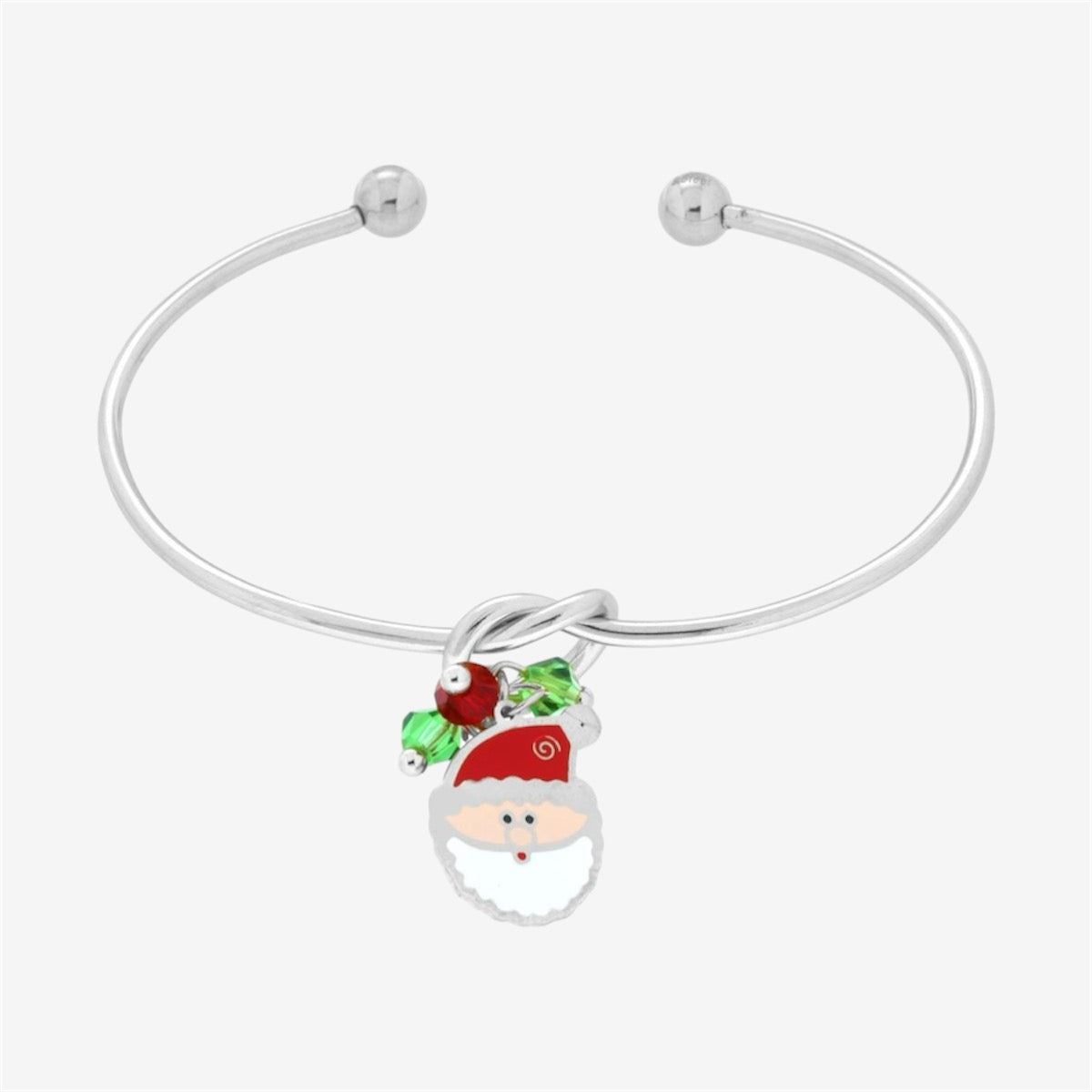 Bracciale Donna Rigido in Acciaio Inox con Pendente Natalizio