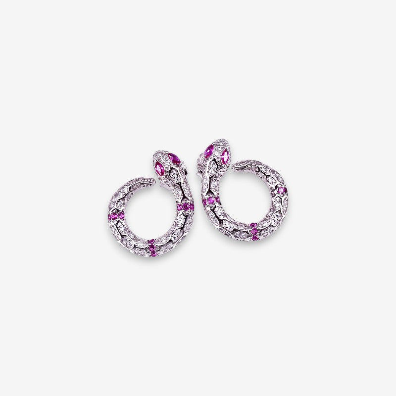 Orecchini Donna Snake in Argento 925 con zirconi