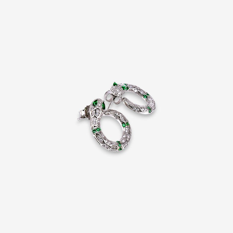 Orecchini Donna Snake in Argento 925 con zirconi